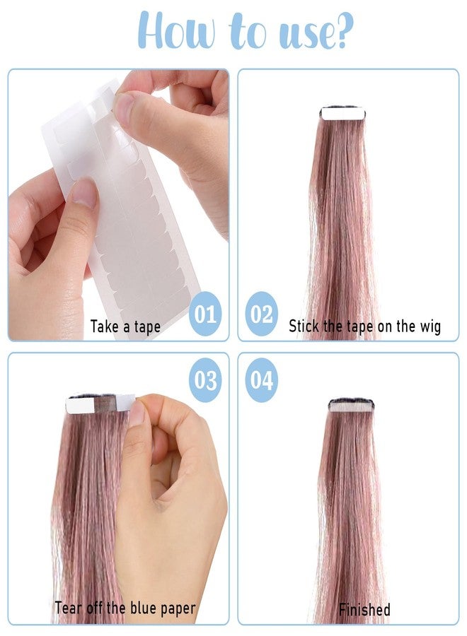 Tucnoeu 120pcs Adhesive Replacement Tape for Hair,Hair Extension Tape,Extensions invisible Waterproof Double Sided Hairs Tapes,Tapes in Human Hairs Extensions Wig Beauty Tools(white) - Image 4
